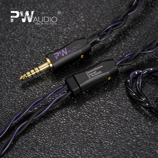 PW Audio Cancer Shielding 4-Core Silver Gold Upgrade Cable for IEM Earphones