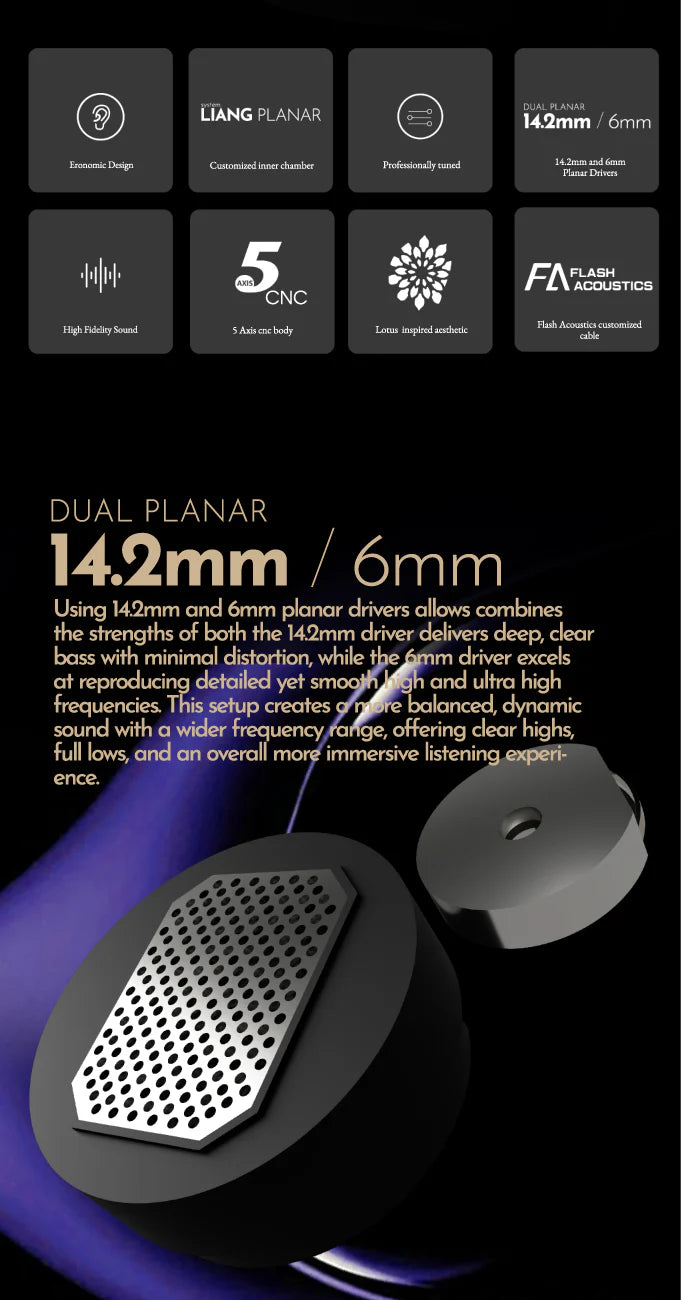 TangZu Wu Zetian The Legend Edition Dual Planar Driver IEM Earphone 4.4mm 2-Pin Cable