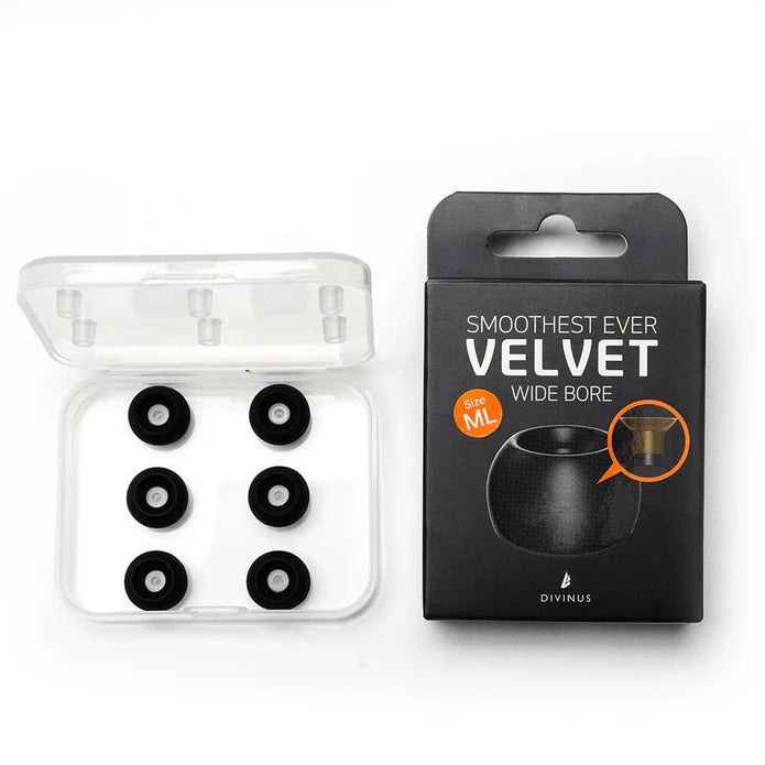 Korea DIVINUS Velvet Wide Bore Eartips for In-Ear Monitor Earphone 5 Sizes