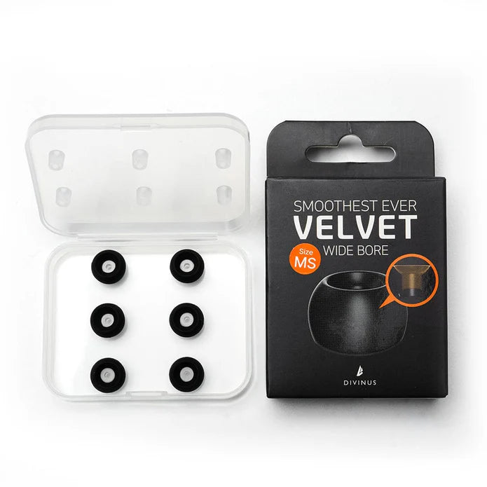 Korea DIVINUS Velvet Wide Bore Eartips for In-Ear Monitor Earphone 5 Sizes